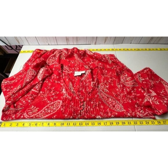 St. Johns Bay Flowy Red Paisley Floral Blouse Sz:1X - Picture 6 of 12